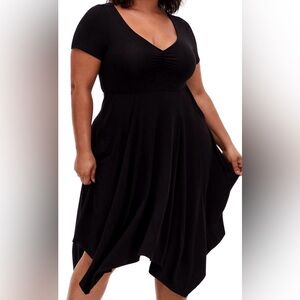 Torrid Black Midi Rib Knit Skater Dress Size 3X